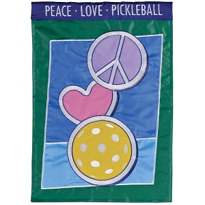 Dicksons Magnolia Garden Outdoor Flag Decoration For Garden, Yard, Or Walkway Standard 13 x 18, Weather Resistant Polyester, Peace Love Pickleball - 1 of 1