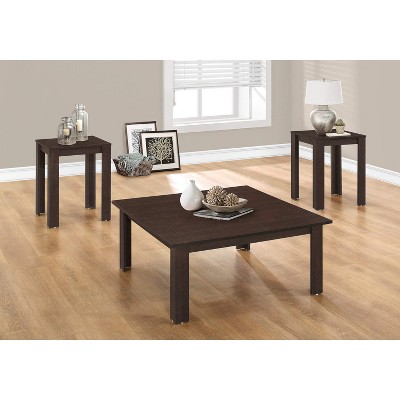 Transitional Dark Taupe 3-Piece Coffee and End Table Set
