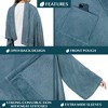 PAVILIA Fleece Wearable Blanket with Sleeves, Warm Cozy Soft Functional Lightweight Sleeved Throw Adults Men Women - 2 of 4