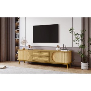 Grungis 2 Drawers TV Stand for TVs Up to 75 Inch,Console Table with Solid Wood Legs for Bedroom,Living Room - 1 of 4