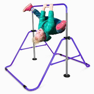 SEVOBAL Home Gyms Purple Multi-Functional Adjustable Height Children's Horizontal Gymnastic Bar With Bear Rings, Purple, 39"*57"*51" - 1 of 4