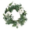 DOMETOUR 21.75 Inch Artificial Christmas Wreath, Leaves and Magnolia Wreath for Front Door Home Christmas Decor Indoor Outdoor - 3 of 4