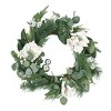 DOMETOUR 21.75 Inch Artificial Christmas Wreath, Leaves and Magnolia Wreath for Front Door Home Christmas Decor Indoor Outdoor - image 3 of 4