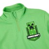 Minecraft Creeper Jumper Youth Boy Green Quarter Zip Sweatshirt - 2 of 4