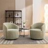 Chenille Swivel Accent Chair Barrel Accent Chair Armchair With Powder Coating Metal Ring-Tanpinhause - 3 of 4