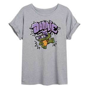 Women's - Teenage Mutant Ninja Turtles Mutant Mayhem - Baby Donnie Graphic Oversized Graphic T-Shirt - 1 of 4