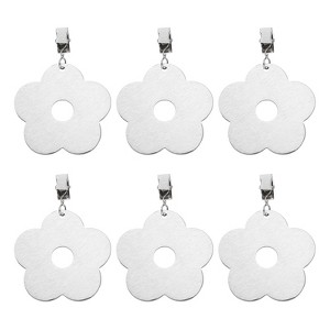 Unique Bargains Stainless Steel Flower Shape Tablecloth Weight Clips Silver 2.68" x 2.68" - 1 of 4