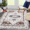 Vintage Oriental 8x10 Area Rugs for Living Room - Machine Washable Non-Slip Distressed Medallion Carpet in Rust (Stain Resistant, Foldable, Low Pile) - 3 of 4