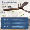 Wanze of Ocean 52 In. 3-Blade Wood Indoor Ceiling Fan with Light and Remote, Dimmable, Reversible DC Motor, Memory Function - 4 of 4