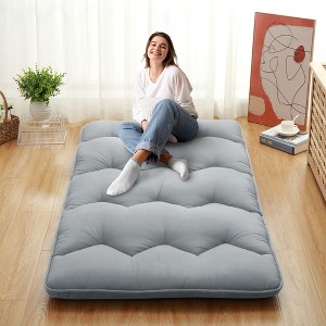 Foldable Futon Mattress Solid Color Floor Mattress Japanese Floor Bed Tatami Mattresses for Dorm Living Room - 1 of 4