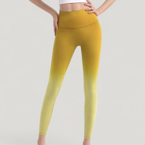Anna-Kaci Active Women's High Waist Ombre Gradient Seamless Leggings with Wide Waistband - 1 of 3