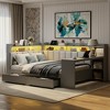 Polibi Full Size Daybed with Upholstered Storage Headboard, LED Lighting and Charging Station - 4 of 4