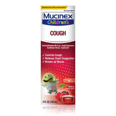Children's Mucinex Cough Syrup - Dextromethorphan - Cherry - 4 fl oz