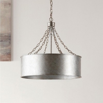 Adison Silver Industrial Drum Chandelier