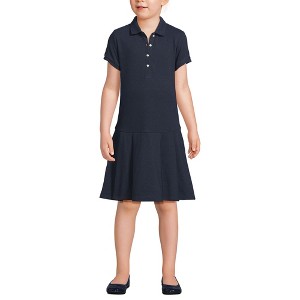 Lands' End School Uniform Kids Short Sleeve Mesh Pleated Polo Dress - 1 of 4