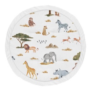 Sweet Jojo Designs Boy or Girl Gender Neutral Unisex Baby Tummy Time Playmat Jungle Animals Yellow Orange and White - 1 of 4