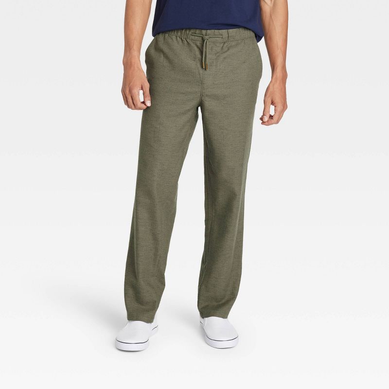 Men&#39;s Regular Fit Linen Straight Trousers - Goodfellow &#38; Co&#8482;, 1 of 5