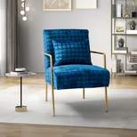 Javier  Upholstered  Armchair with Metal Legs and Lumbar Pillow for Living Room  | ARTFUL LIVING DESIGN