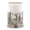 Etched Metal Woodland Candle Holder 8"D - 2 of 3