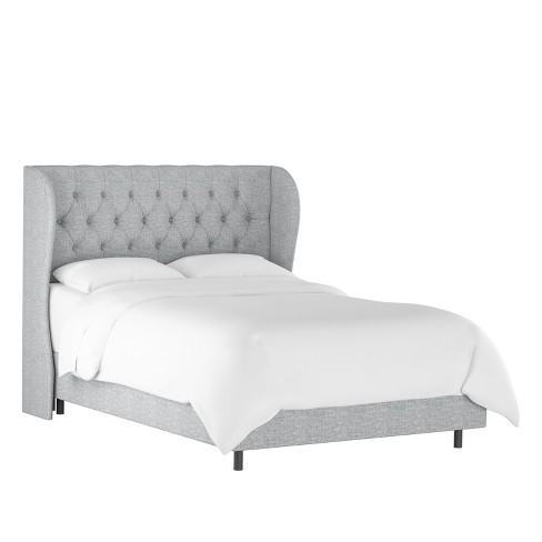 Gray outlet wingback bed