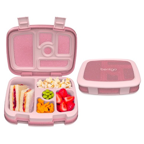 Deals 3 Pcs Bento Snack Boxes Containers,Plastic Reusable Fresh Produce Fruit Storage Organizer Storage Bin 4 Compartment Food Containers for School