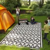 Outsunny Outdoor Patio Rug, Large Camping Carpet with Carrying Bag, 9' x 18' Waterproof Plastic Straw, Reversible, Lantern Pattern - 3 of 4
