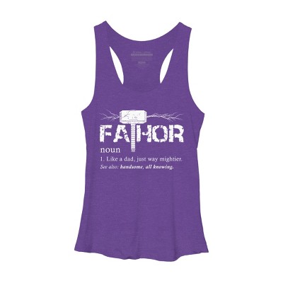 Women's Design By Humans Viking Mightier Hero Fa-Thor Dad By EijhaBuddha Racerback Tank Top