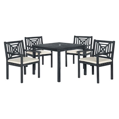 5pc Del Mar Dining Set Dark Gray/Beige - Safavieh