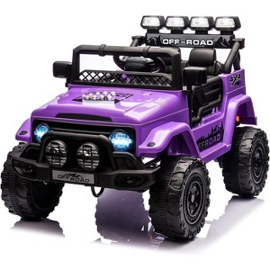 Ride On Truck Car for Kids, 12V Electric Ride On Car with Remote Control, Spring Suspension, Led Lights, 3 Speeds - 1 of 4