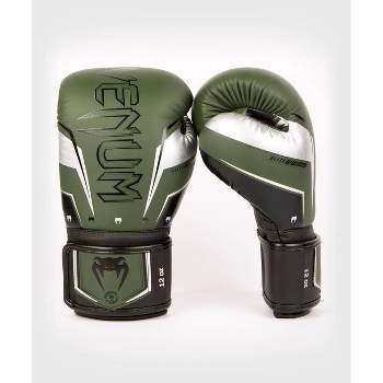Venum Elite Evo Boxing Gloves - Khaki/Silver 16 oz