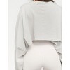 Women's Cropped Crewneck Sweatshirt Oversized Casual Pullover Top Long Sleeve Short Sweater - 3 of 4