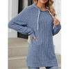 Women's Hooded Long Sleeve T-Shirt Drawstring Loose Fit Hoodie T-Shirt - 4 of 4