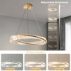 LamQee Gold Modern Crystal Chandelier Round Pendant Adjustable For Use in Bedrooms, Dining Rooms, Foyers, Kitchens, Living Rooms - 4 of 4