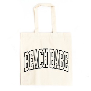 City Creek Prints Beach Babe Varsity Canvas Tote Bag - 15x16 - Natural - 1 of 2