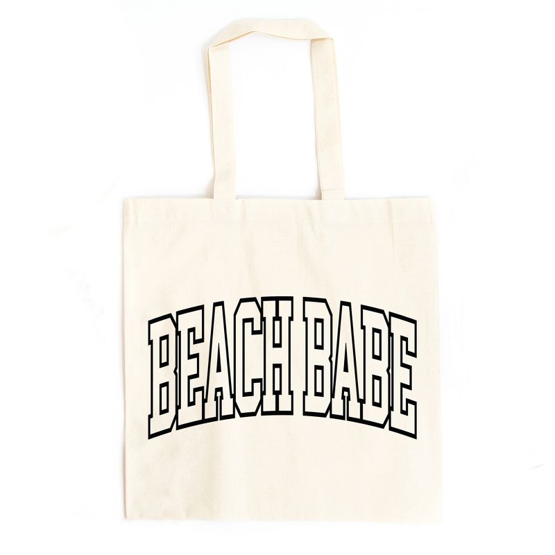 City Creek Prints Beach Babe Varsity Canvas Tote Bag - 15x16 - Natural, 1 of 3