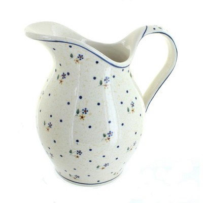 Blue Rose Polish Pottery Country Meadow Pitcher