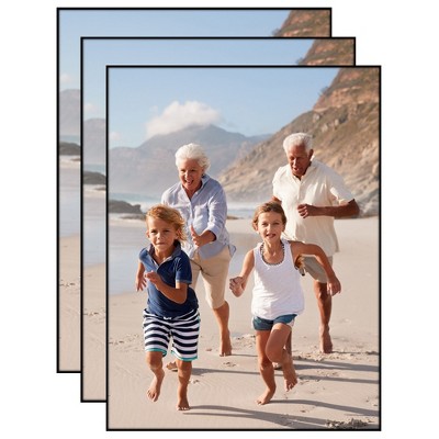 Americanflat Front Loading Picture Frame Set - Perfect for Photos and Wall Decor - Black - 3 Pack