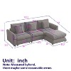 NicBex Couches for Living Room Modular Sectional Sofa Set Comfort Upholstered L-Shaped Sleeper Sofa Couch with Ottoman, 3 Cushions Pillows, Grey - 3 of 4