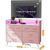 Zstar 8 Drawers Dresser for Bedroom, Living Room, Entryway with LED Light & Charging Station - 2 of 4