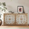 60" Multi-Functional Accent Cabinet with 4 Doors, Vintage Buffet Storage Cabinet for Living Room, Bedroom, or Dining Room – The Pop Home - 3 of 4
