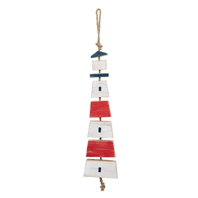 Beachcombers 4.13" x 0.71" x 15.35" Red White and Blue Lighthouse Wall Hanging 4th of July Patriotic Décor, 1 of 4