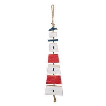 Beachcombers Red White and Blue Lighthouse Wall Hanging 4th of July Composite 4.13 X 0.71 X 15.35 Inches.