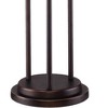 Franklin Iron Works Modern Industrial Tree Floor Lamp with USB Port 66" Tall Oiled Bronze Metal 3-Light Amber Seedy Glass for Living Room Reading - 4 of 4