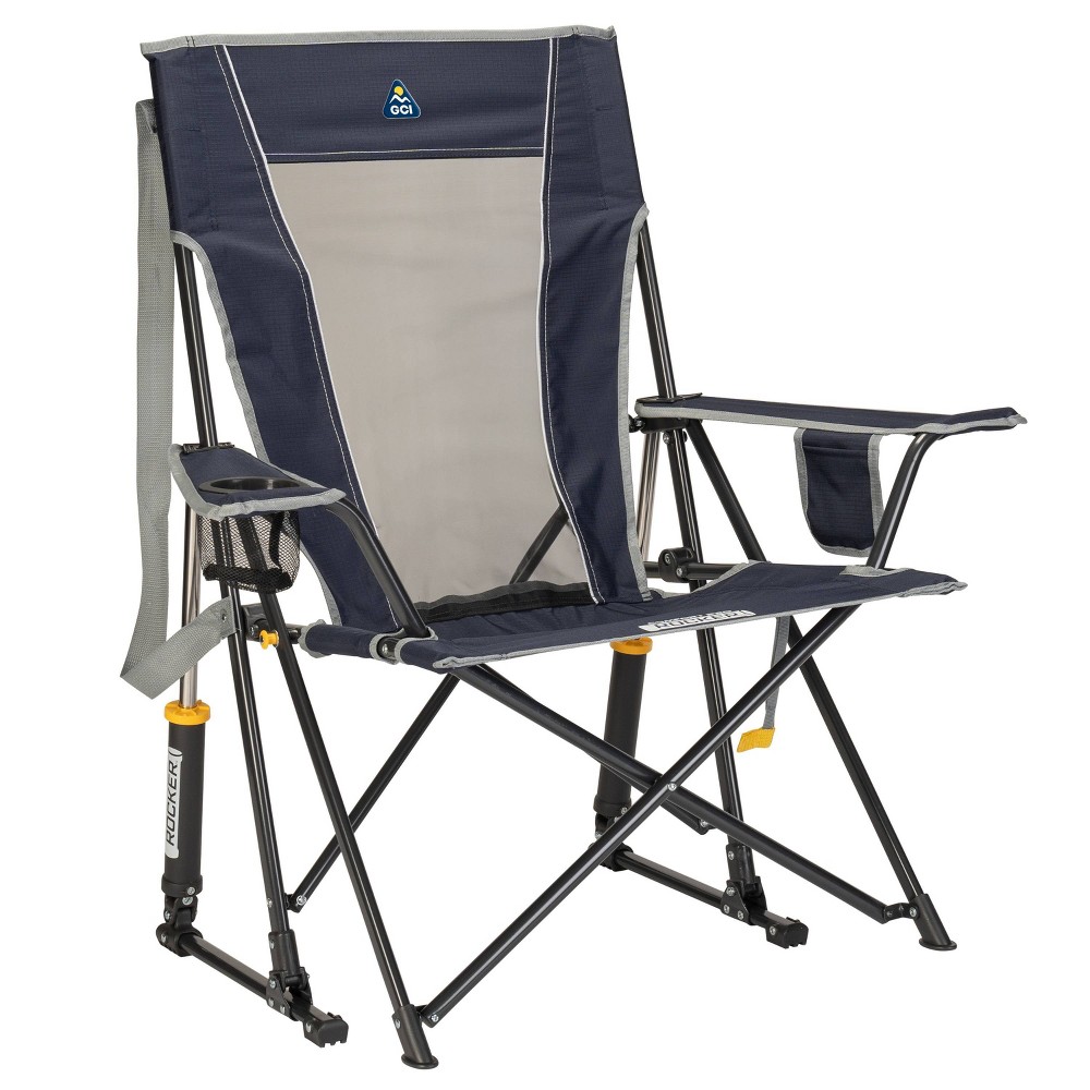 gci outdoor comfort pro rocker camping chair with mesh backrest  indigo