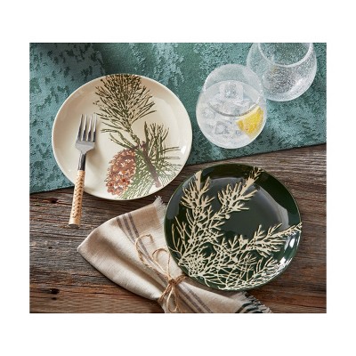 Handcrafted Ceramic Christmas Pine Tree Appetizer Plate
