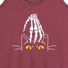 Women's - Instant Message - Skeleton Hand Petting Cat Graphic Racerback Tank - 2 of 4