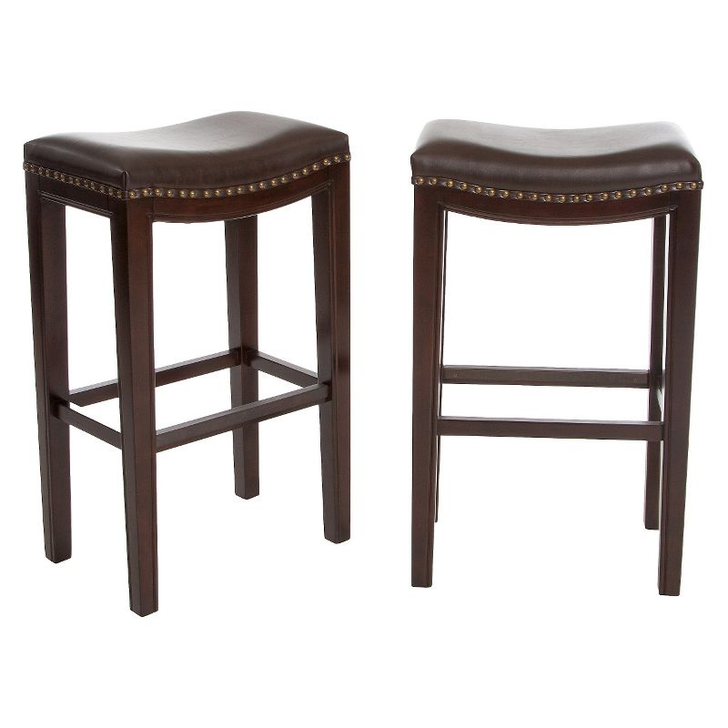 Set of 2 30&#34; Avondale Backless Barstools Brown Bonded Leather - Christopher Knight Home, 1 of 6