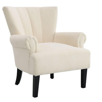 NicBex Polyester Accent Chair With Wooden Legs,Upholstered Living Room Chairs with Channel Back,Modern Armchair,Accent Chairs for Living Room