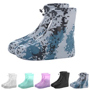 Unique Bargains Reusable Waterproof Shoe Covers Non-Slip for Men Women Easy to Clean Portable 1 Pair - 1 of 4