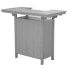 Hyleory Outdoor HDPE Bar Table with Storage Shelves and Glass Holder – Weather-Resistant Patio Entertainment Station - 2 of 4